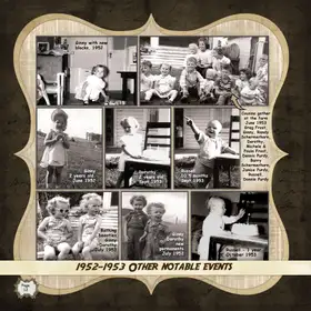 Album page 12 — Cousins at the farm, 1953