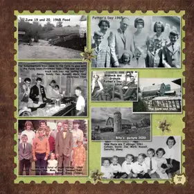 Album page 25 — The 1965 flood & the barn